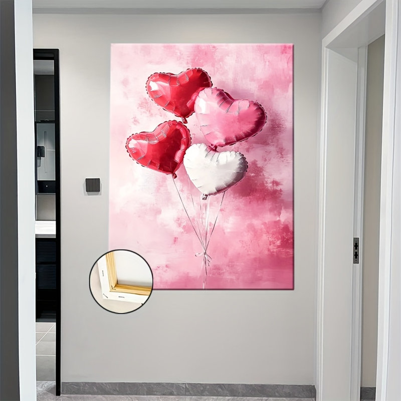 Impression sur toile Romantiques roses rouges en forme de cœur - Urban Studio, 40 * 28 pouces (100 * 70 * 2 cm)