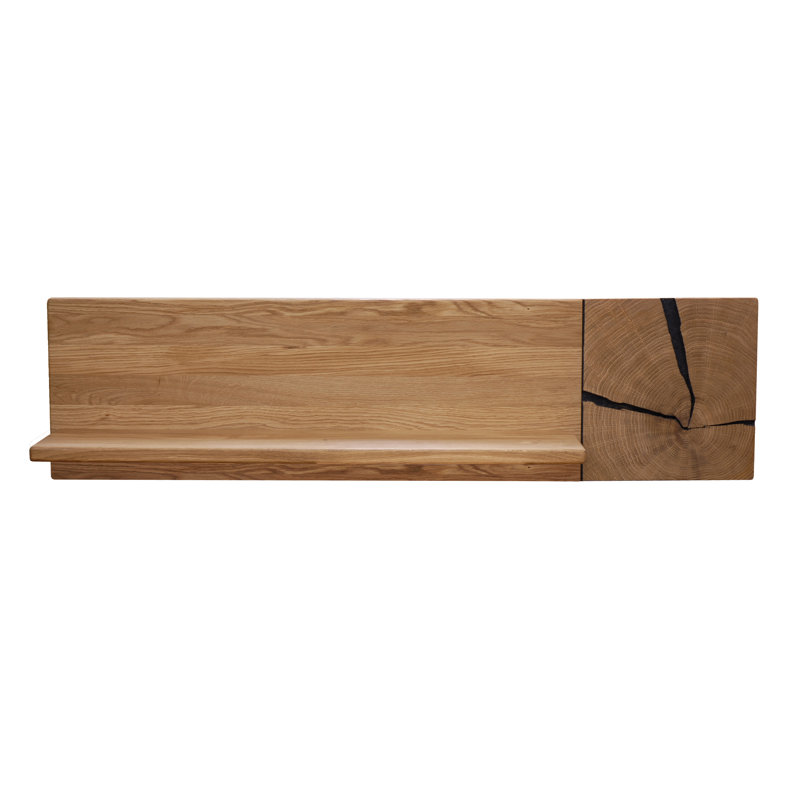 Dallastown Solid Wood Accent Shelf, 25cm H x 90cm W x 20cm D, Oak