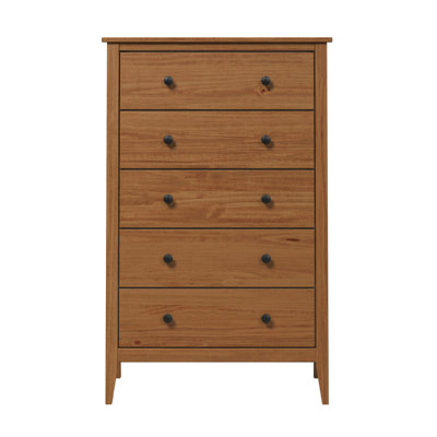 Commode 5 tiroirs en bois massif