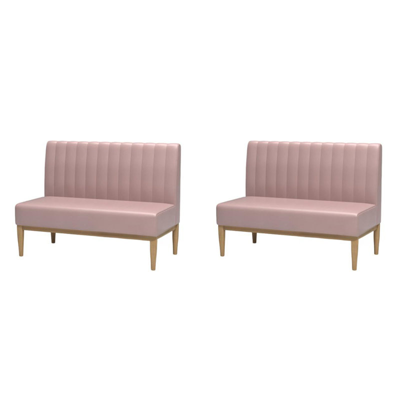 Banc rembourré en similicuir Cafe Cafe, Rose