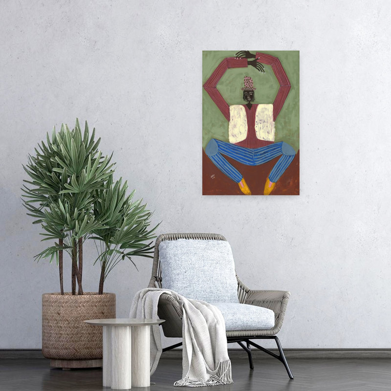 Art mural géométrique contemporain «Open Up», H 24 po x l 16 po