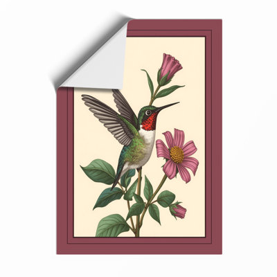 Hummingbird Among Blooms Botanical - Print