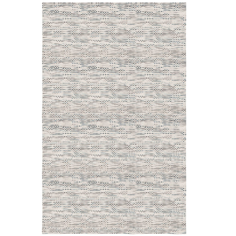 Laureldale Hand Woven Wool/Cotton Abstract Rug in Denim/Beige