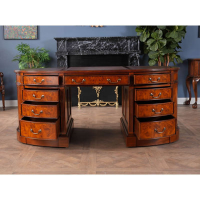 Oval Solid Wood Base Writing Desk