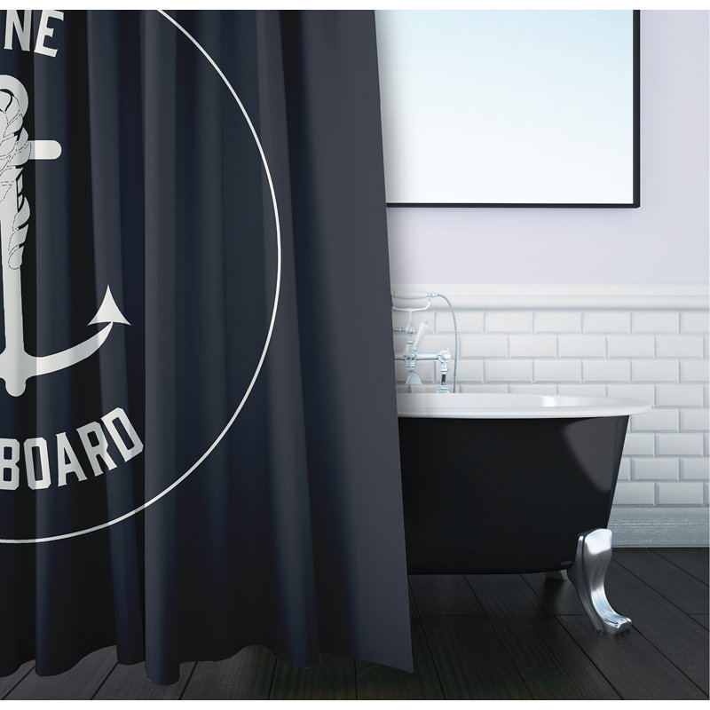 Rideau de douche simple, Bleu foncé