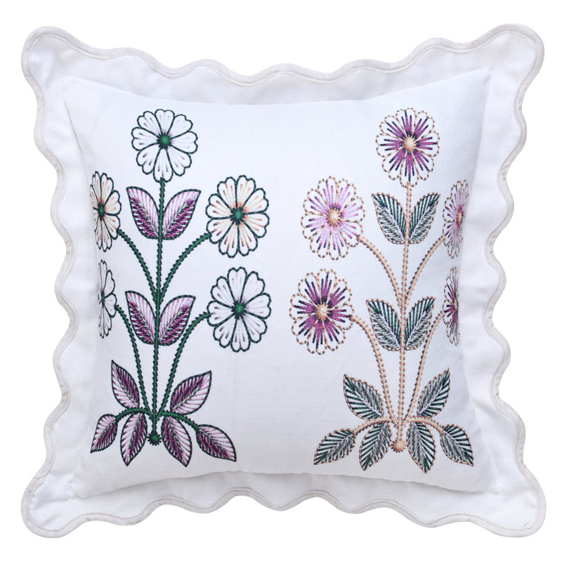 Tamara Day for Stylecraft Betsy Down Fill Pillow - Multi, White, 20"H x 20"W