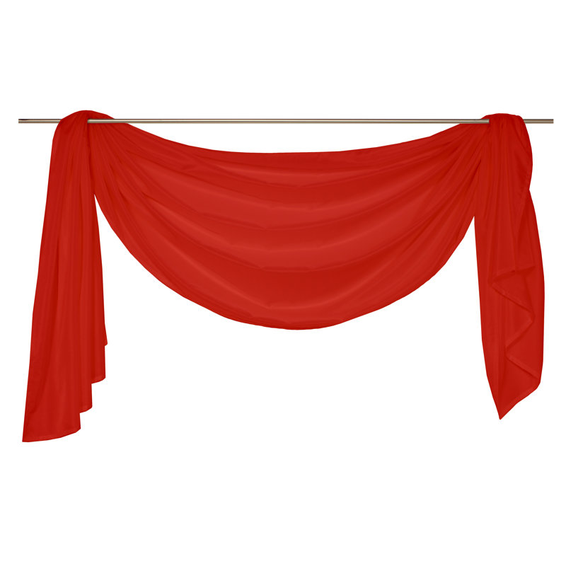Farsund Semi Sheer Single Panel, 135cm H x 600cm W, Red