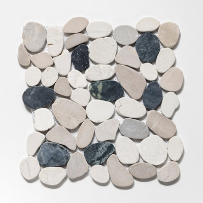 Tuile de mur et de sol en mosaïque de galets tranchés