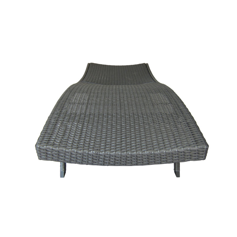 Brixlee Outdoor Wicker Chaise Lounge Set, Gray