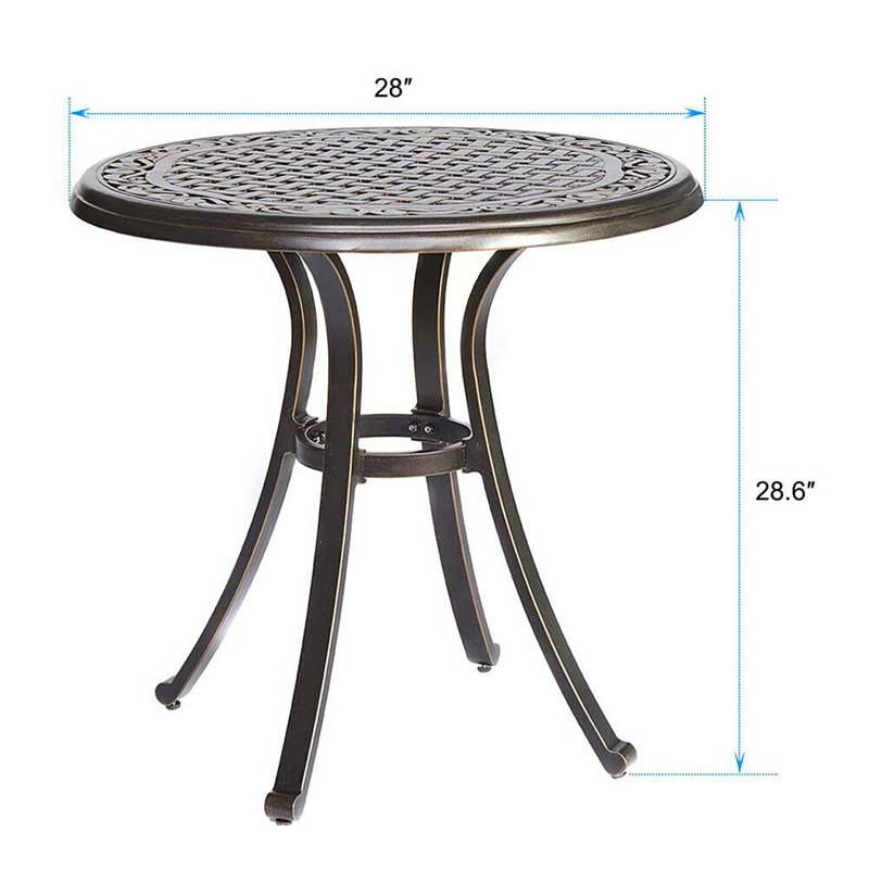 Table de salle à manger à hauteur bistro de 28 po x 28,6 po, table de salle à manger ronde d’intérieur et d’extérieur