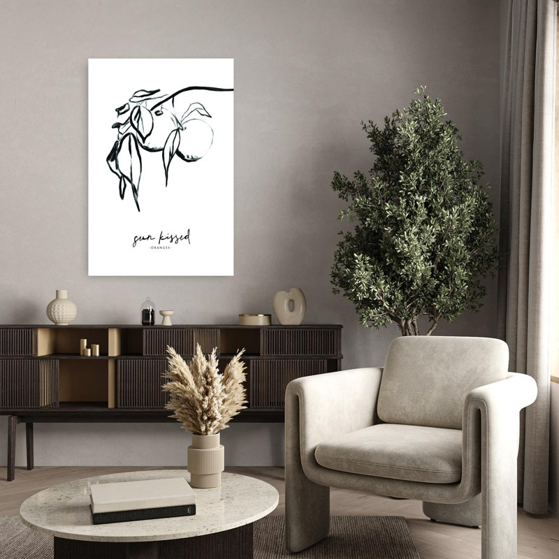 Arbre de fruit contemporain abstrait ensoleillé, H 36 po x l 24 po