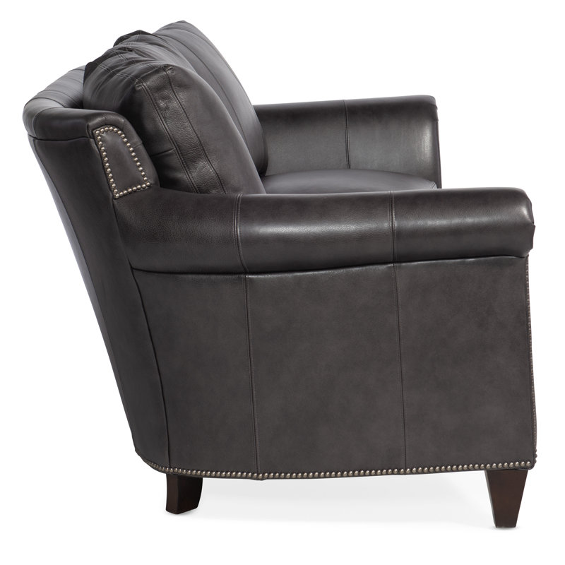 Richardson Sofa, Gunmetal with Tapered Leg