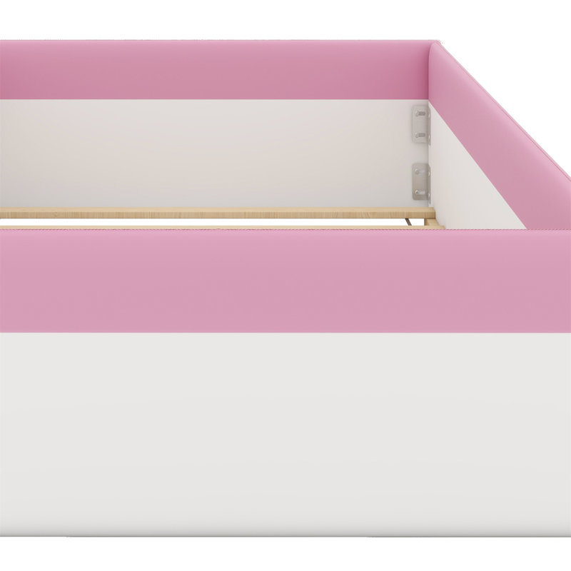 Upholstered Daybed Frame With Fence And Stairs, Twin