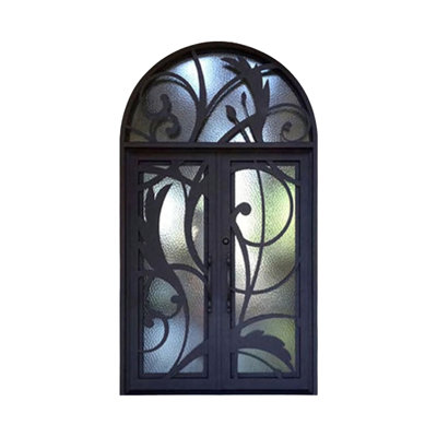 Aurora Iris Arched Iron Door