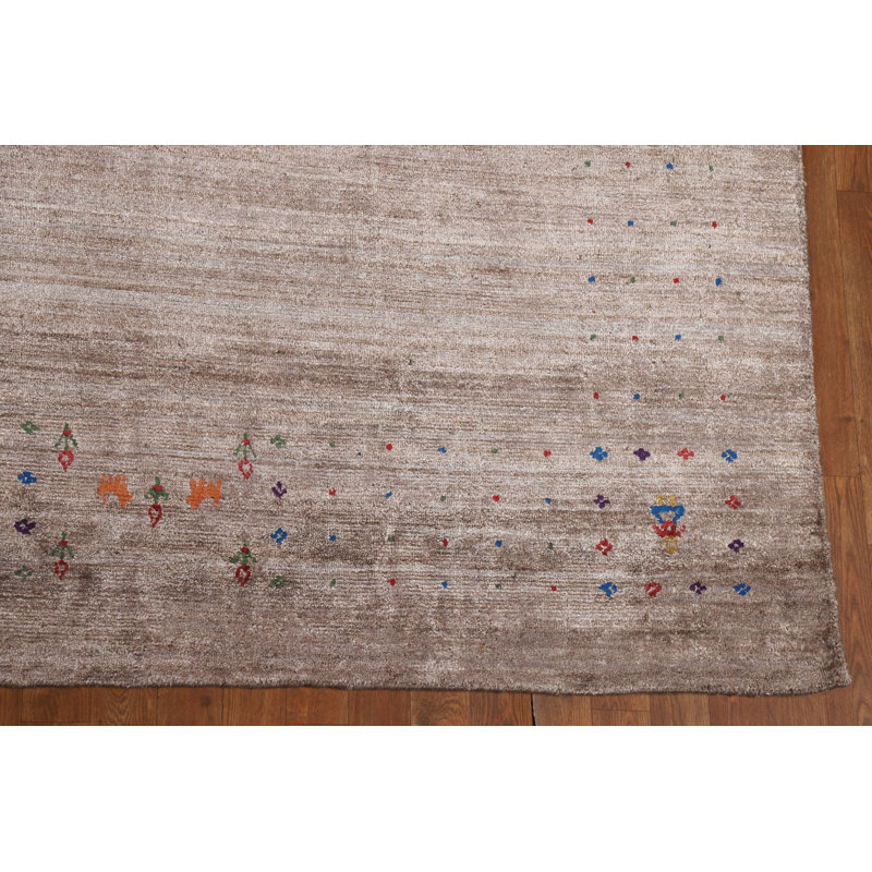 Tapis oriental brun fait à la main Gabbeh