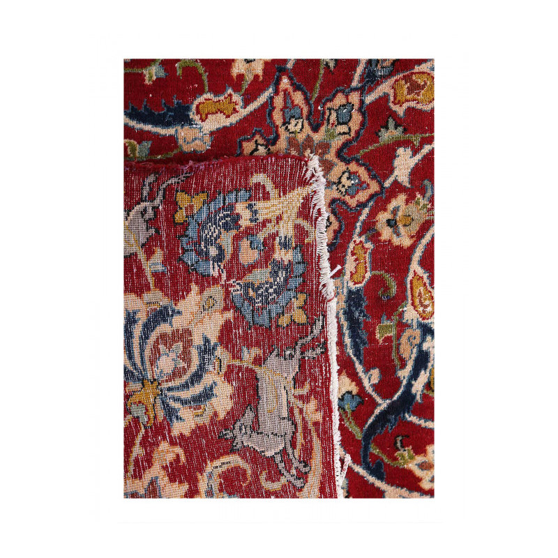 Red Hand Knotted Persian Isfahan 8'11"x 13'8"