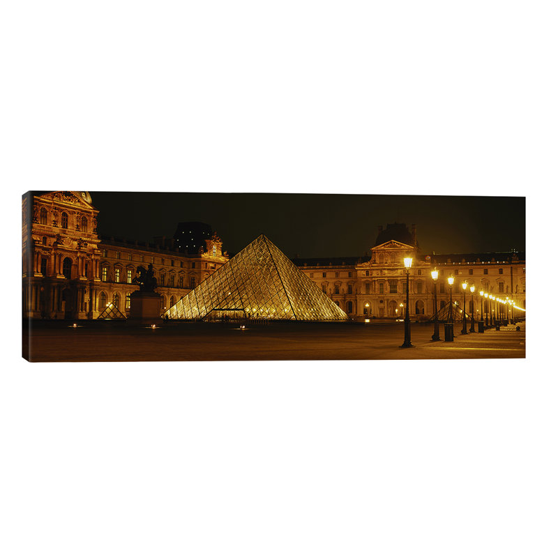 Louvre Paris France by Panoramic Images - No Frame Panoramic Print on Canvas, 30.48 cm H x 91.44 cm W x 1.91 cm D