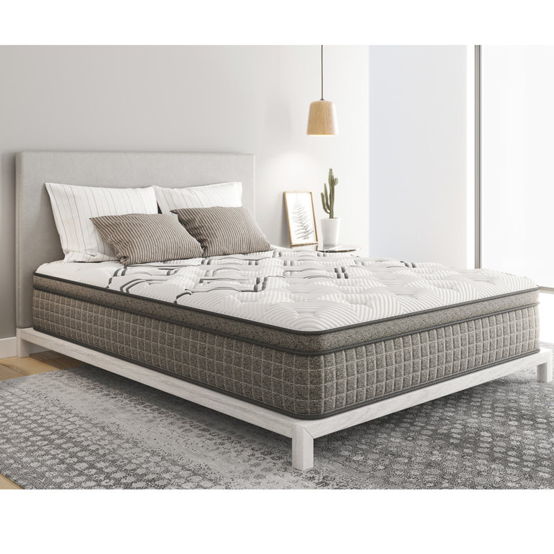 Couvre-lit en cuivre 12,5 po à support moyen, blanc, 75 x 38 12 po, lit à sensation moyenne de 57 livres, 77,09 po, 38,25 po, 11,69 po, 56,84 lb