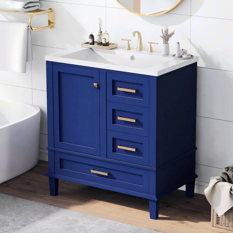 Rangement de salle de bain Sumehra, Bleu