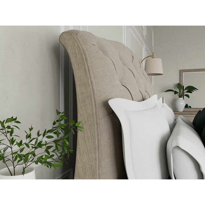 Areke Upholstered Sleigh Headboard, Full/Queen