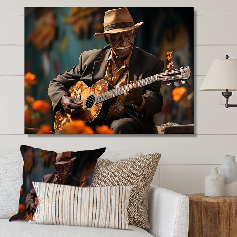 «Orange Cuban Music Essence», reproduction sur toile, Toile tendue, H 24 po x l 32 po