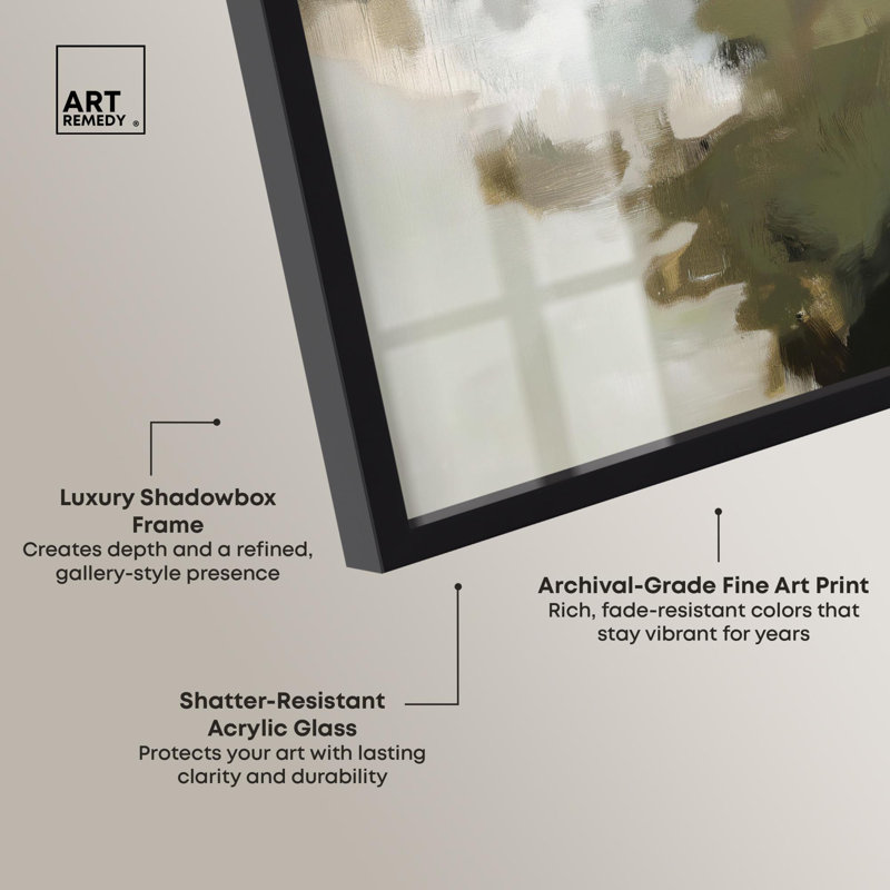 «Earthy Palette III Boho Art Shadowbox» par Art Remedy, H 21 po x l 17 po, Noir