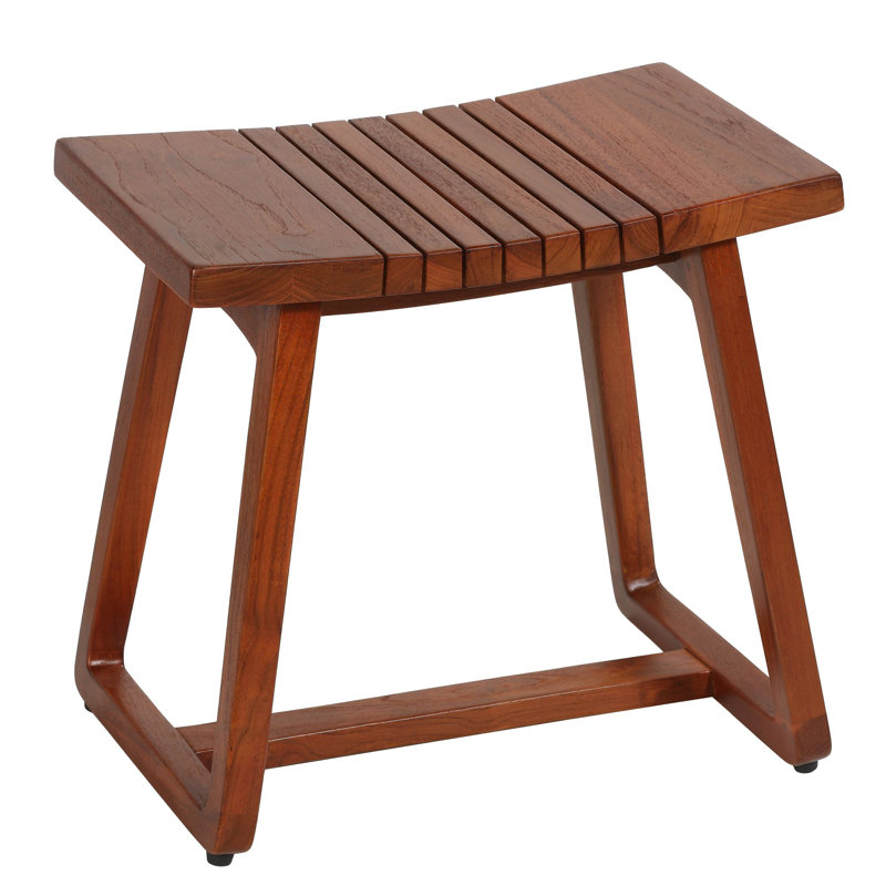 Tabouret en bois de teck massif Lark Manor ™ Hanoi, 19 x 14 x 17 h