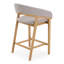 Truman - Chaise de comptoir Mid-Century moderne grise + noyer (ensemble de 2)-129160614