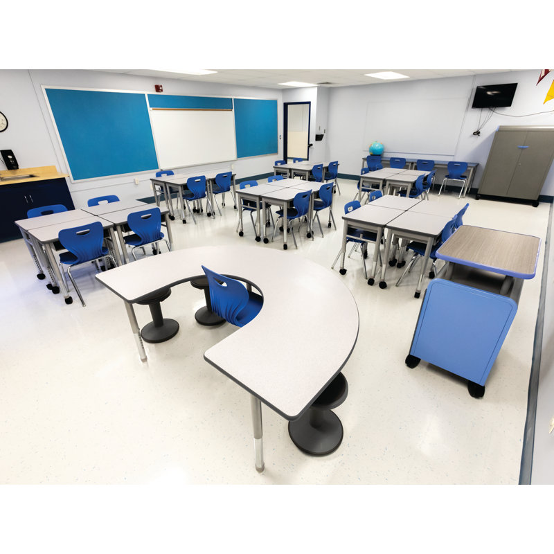Collaborative Learning Table With Deluxe Legs- Horseshoe - 48"W x 72"L, 29" H x 72" L x 48" W