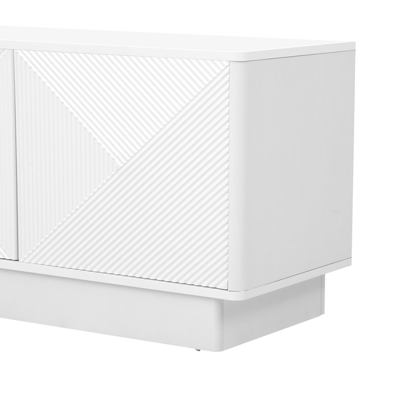 Meuble télé élégant avec lumières DEL, Blanc