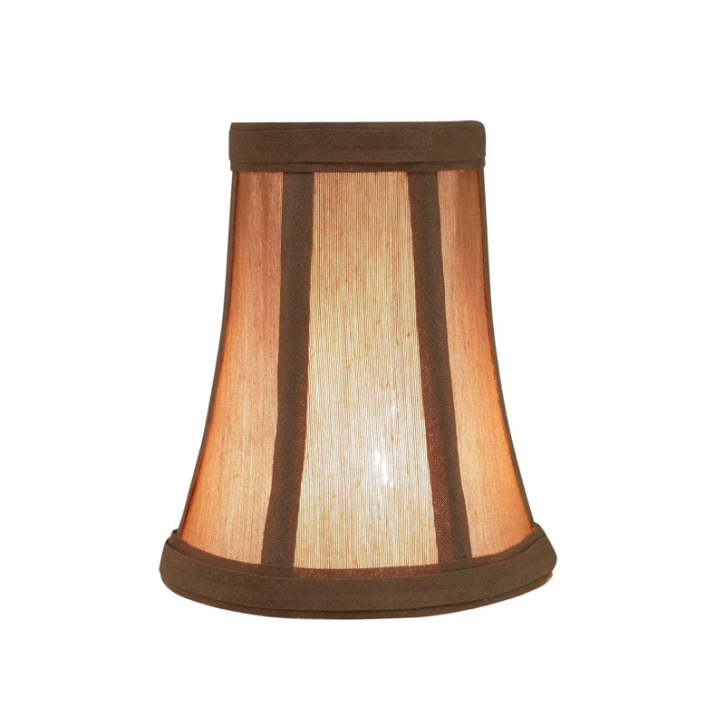 abat-jour cloche en fausse soie H 5 po (attache), Brun pâle