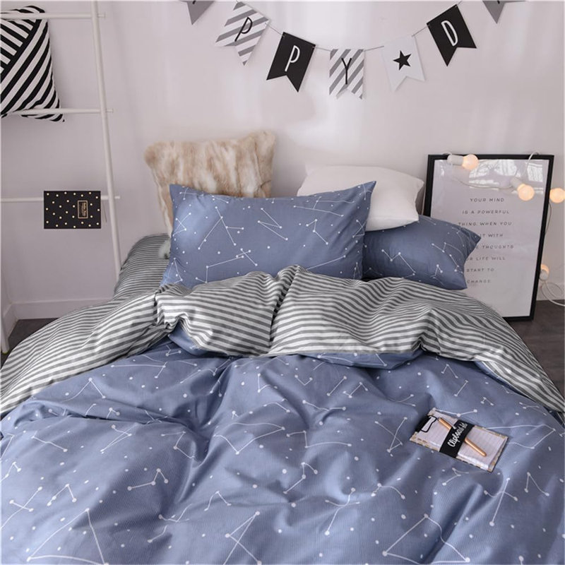 Chic 100% Cotton Flower Printed Duvet Cover Set, Floral 23, Full Duvet Cover + 2 Standard Pillowcases