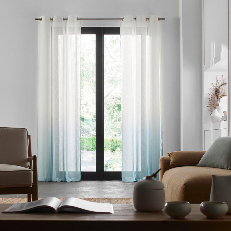 Nimbus Eyelet Sheer Single Curtain, 145 W x 298 D cm, Green