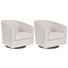 31.3'' Wide Upholstered Swivel Barrel Chair With Wood Base