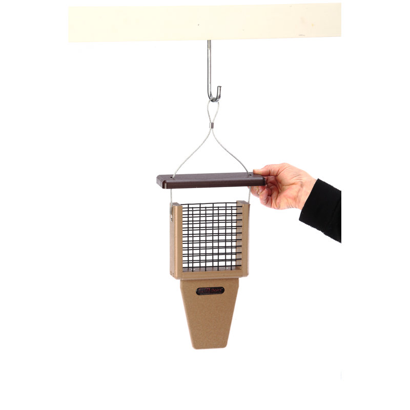 Taupe and Brown Recycled Plastic Hanging Suet Bird Feeder