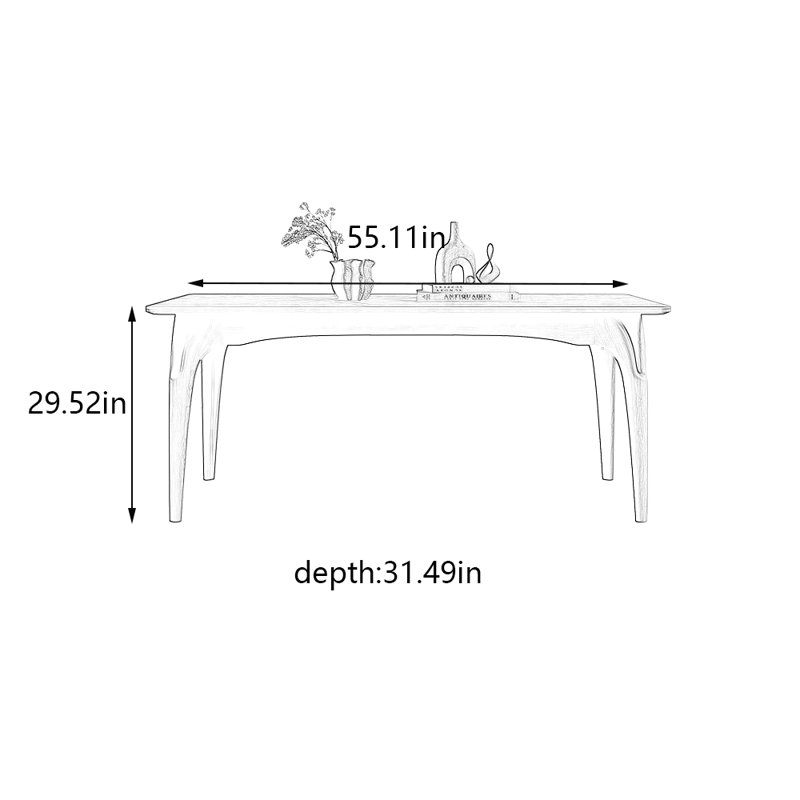 Asah, H 29,52 po x L 55,11 po x l 31,49 po