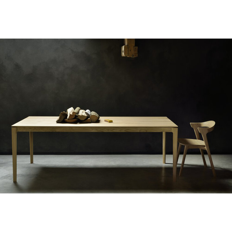 Bok Solid Wood Dining Table, Natural Oak, 30"H x 79"L x 37.5"W