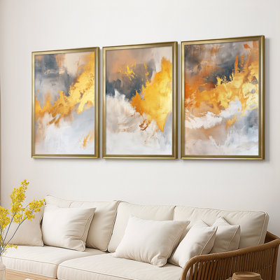 ABSTRACT Series CDxxxxi - Toile tendue avec châssis sur mesure - 3 pièces