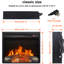 23 Inch Electric Fireplace Insert Realistic Flame Log Remote Control Timer Overheating Protection Double Device 1400w Heat 5000 's Per Hour 11 Temperature Settings 50000 Hours Led Source 4 Adjustable