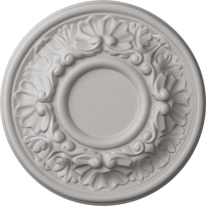 Endurathane Odessa Ceiling Medallion, 7 1/2"OD x 1 1/8"P (Fits Canopies up to 2 1/2"), Hand-Painted Ultra Pure White Finish