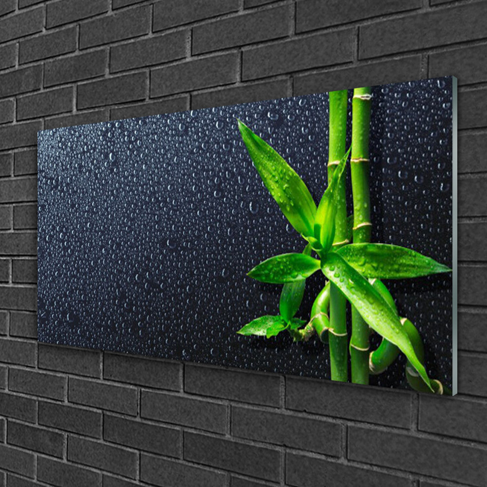 Floral Bamboo Stalks - No Frame Print on Glass