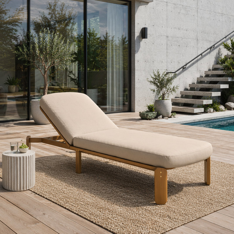 Chaise longue d'extérieur ajustable, Brun