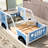 Twin Size Classic Car-Shaped Bed With Wheels, Blue - Made Of Strong  And For A Stylish Bedroom Look Car Wheels In Materials Brightening-789712509-789712510