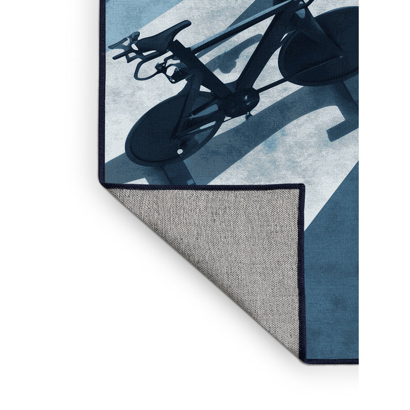 Tapis moderne et contemporain lavable à la machine gris clair Seth Spin, 5 x 8