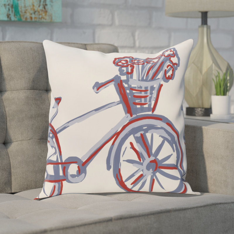Bicicleta Outdoor Reversible Throw Pillow, 14" x 20", Pink Cheeks