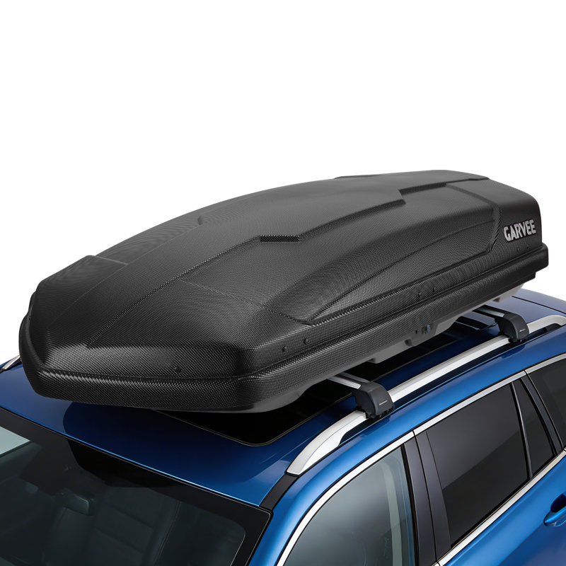 67 inch Black Rooftop Cargo Box Carrier Dual-Side Opening Vehicle Hard-Shell Carriers Roof Mount Travel Luggage Storage 135 LBS Weight Capacity with Secure Straps&Keys,