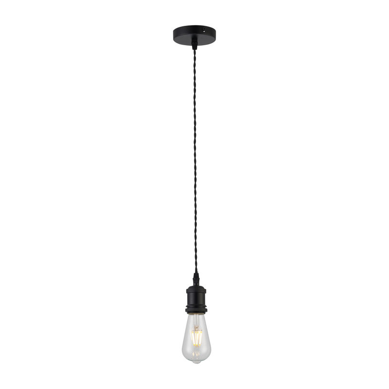 Poughkeepsie Braided Wire Suspension Bulb Holder and Ceiling Rose, Black