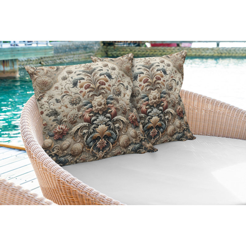 Coussin décoratif réversible en tissu, Carré, H 24 po x l 24 po