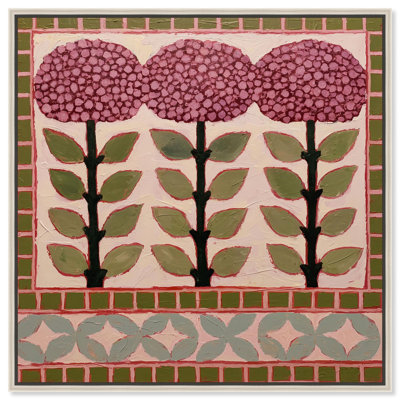 Reproduction d'art floral sur toile à motif de pétales II par Art Remedy, cadre argenté, 24 x 24