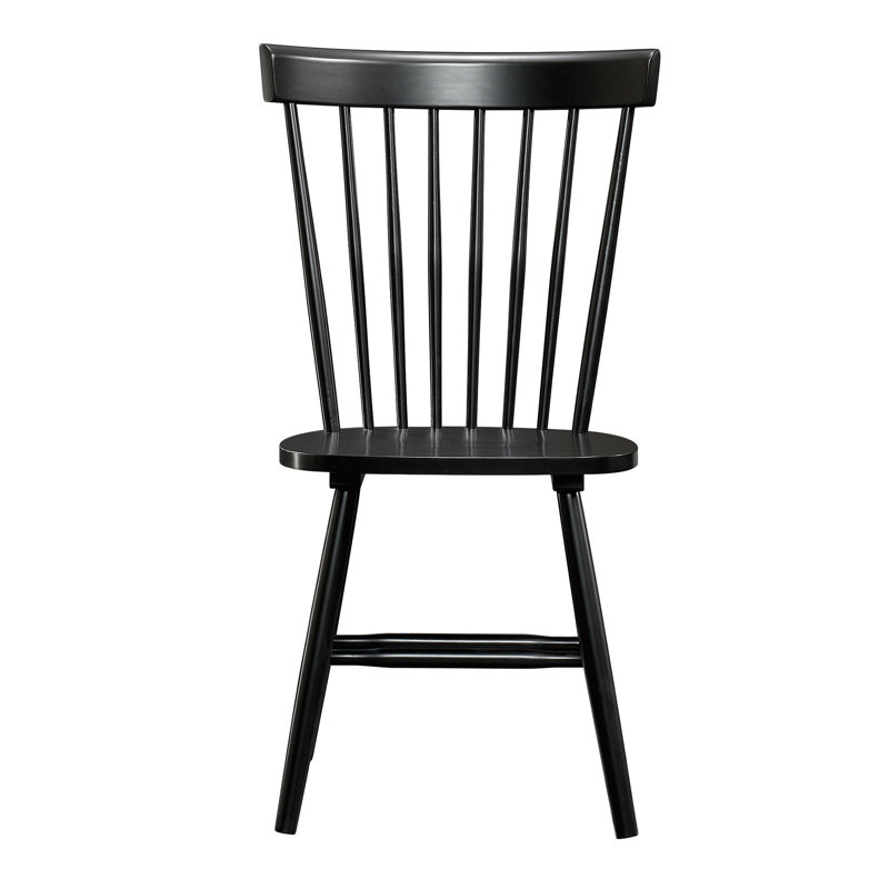 Fauteuil à dossier style fuseau de 2, composition en bois d'ingénierie, 32,52 lb, 19,79 po de largeur, 20,91 de profondeur et deux finitions noires pour la salle à manger, construction solide,